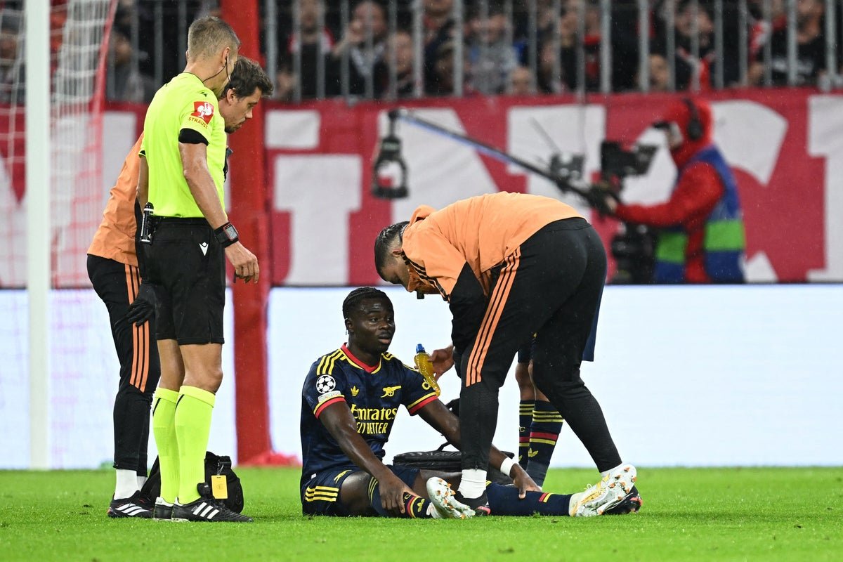 Bukayo Saka appeared to pick up a muscular problem (Reuters)