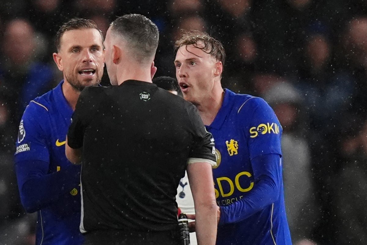 Cole Palmer appeals his red card against Tottenham (PA)