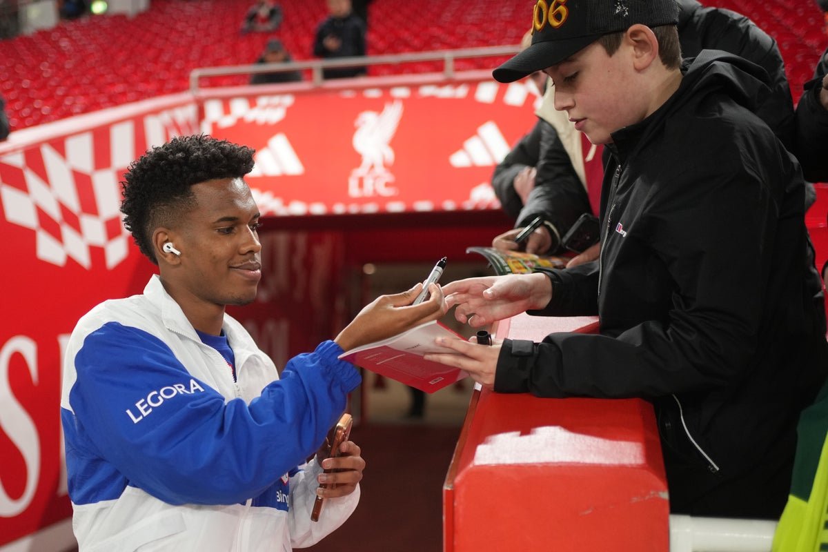 Estevao was left on the bench at Anfield (AP)