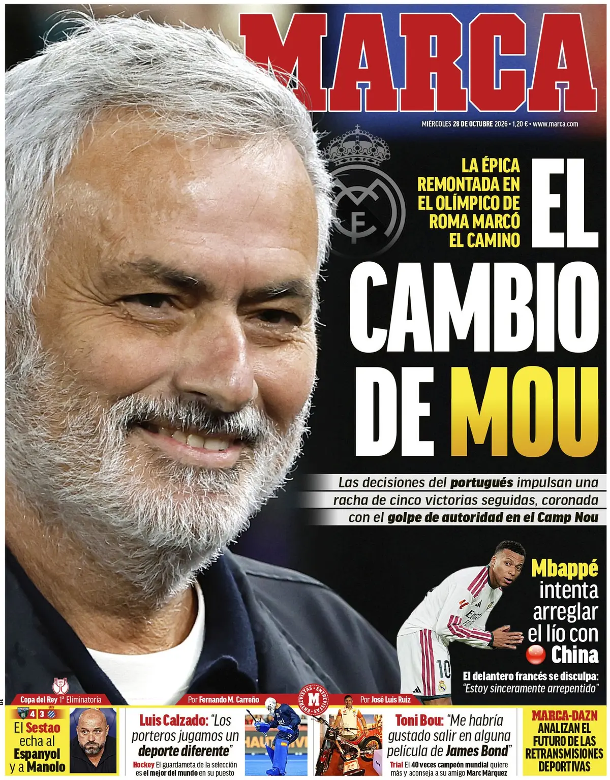 🗞️ Mourinho rules, Lamine warns, Copa del Rey Wednesday: today's front pages