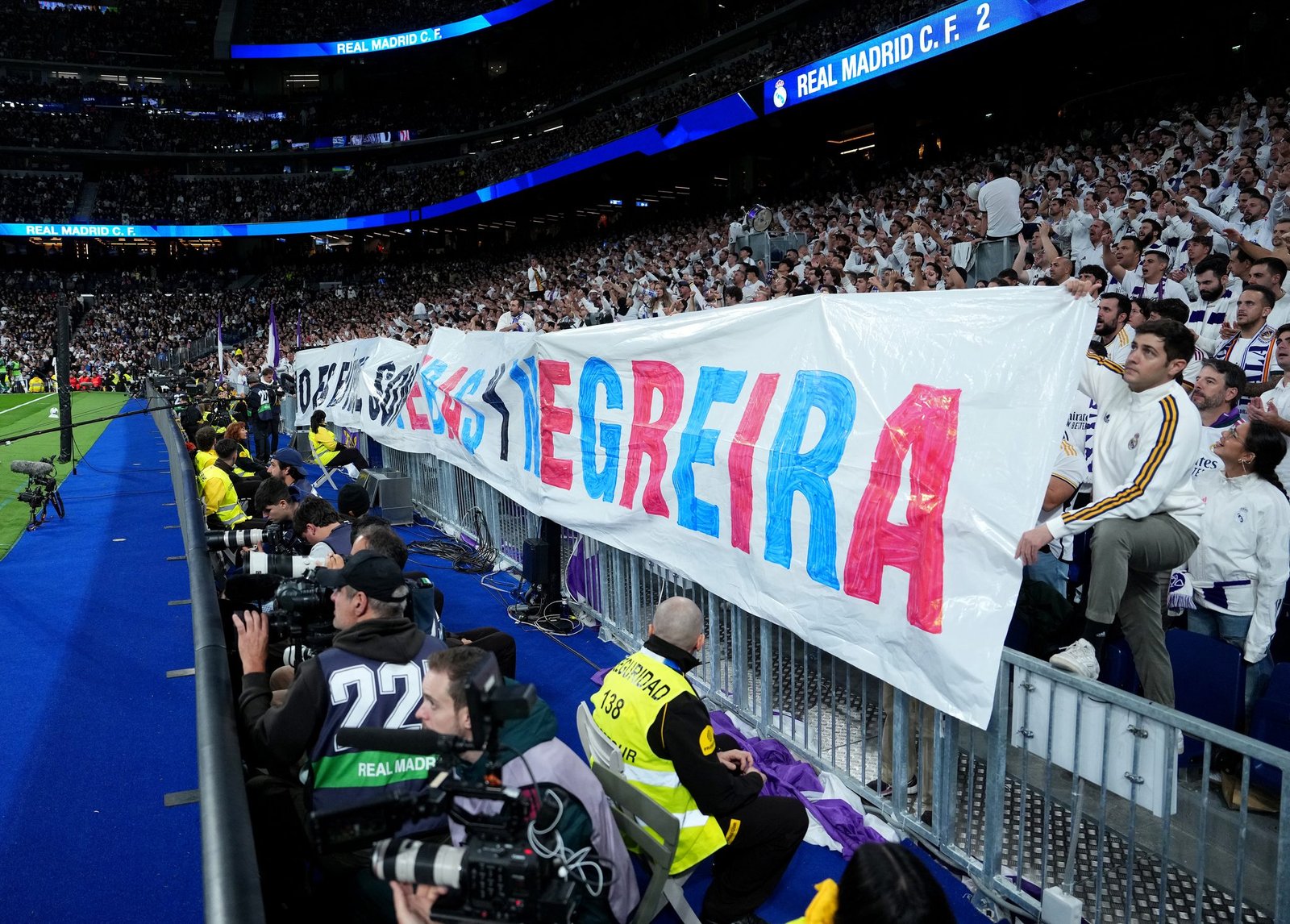Tebas challenges Real Madrid over Santiago Bernabeu banner: ‘Are they going to explain this?’